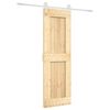 vidaXL Drsna vrata Naravna in bela 70 x 210 cm Masiven borov les