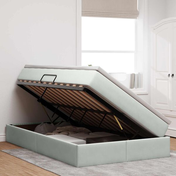 vidaXL Postelja z dodatnim prostorom za shranjevanje in vzmetnico