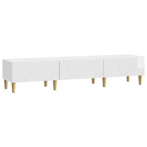 vidaXL TV omarica 147 x 34,5 x 30 cm Bela visok sijaj Inženirski les