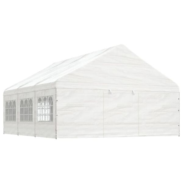 vidaXL Paviljon s streho bel 6,69x5,88x3,75 m polietilen