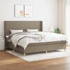 vidaXL Box spring postelja z vzmetnico taupe 200x200 cm blago