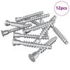 vidaXL Potrdilni vijaki 12 kos Srebrna &Oslash;7 x 50 mm Kovina