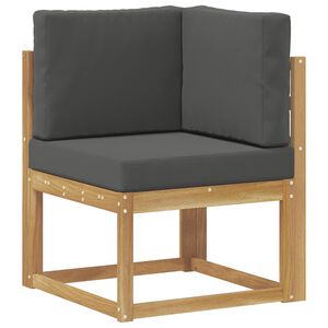 vidaXL Zunanja kotna sedežna garnitura Masiven les akacije Bela