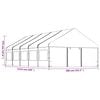 vidaXL Paviljon s streho bel 11,15x5,88x3,75 m polietilen