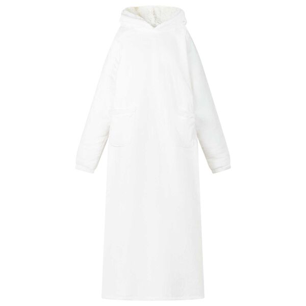 vidaXL Odeja s kapuco Bela l Flis in flanel