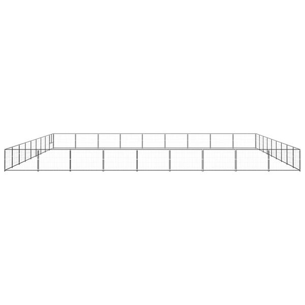 vidaXL Pasji boks črn 81 m&sup2; jeklo