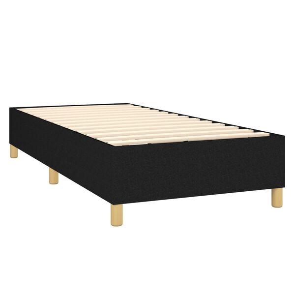 vidaXL Box spring postelja z vzmetnico črn 90x190 cm blago