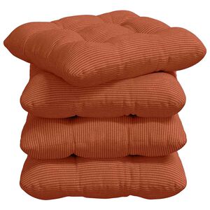 vidaXL Sedežne blazine 4 kos Žametna tkanina Rdeče oranžna 45 x 45 cm