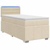 vidaXL Postelja boxspring z vzmetnico Krem 100 x 200 cm Blago