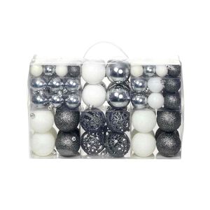 vidaXL Božično novoletne kroglice 100 kosov 3/4/6 cm bele/sive