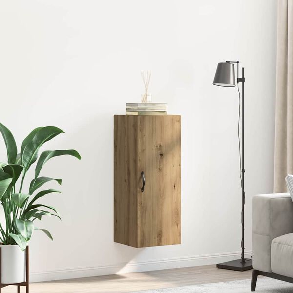 vidaXL Stenska omara Umetni hrast 34,5 x 34 x 90 cm Konstruiran les