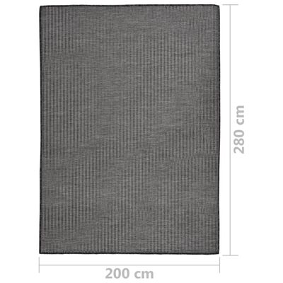 vidaXL Zunanja preproga ploščato tkanje 200x280 cm siva