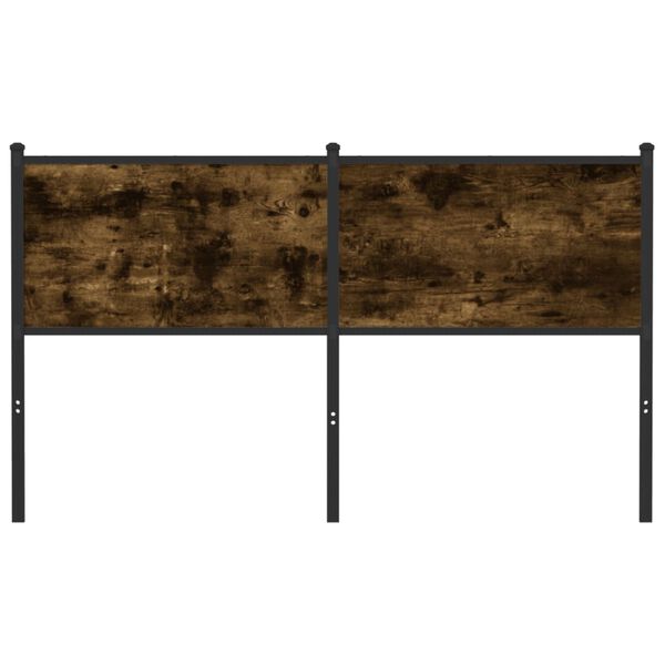 vidaXL Posteljno vzglavje dimljeni hrast 150cm inženirski les in jeklo