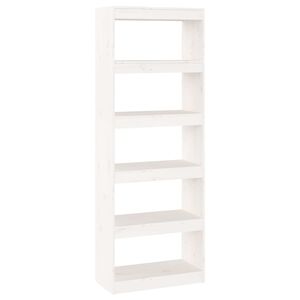 vidaXL Knjižna omara/pregrada bela 60x30x167,5 cm trdna borovina
