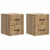 vidaXL Stenski nočni omarici 2 pcs Artisan hrast 34,5 x 33 x 40 cm