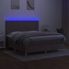 vidaXL Box spring postelja z vzmetnico LED taupe 180x200 cm blago