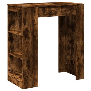 vidaXL Barska miza s policami dimljen hrast 95x47x103,5 cm inž. les
