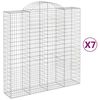 vidaXL Obokane gabion ko&scaron;are 7 kosa 200x50x200/220 cm pocinkano železo
