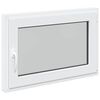 vidaXL Okno za klet RISOR 90 x 70 cm PVC in steklo Bela