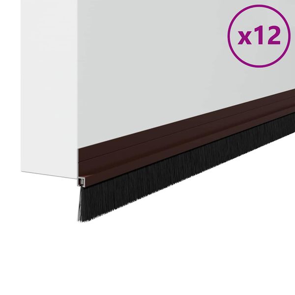 vidaXL Samolepljiva tesnila za vrata 12 pcs Rjava 100 cm