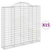 vidaXL Obokane gabion ko&scaron;are 15 kos 200x30x180/200 cm pocinkano železo