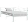 vidaXL Posteljni okvir za dnevno posteljo bel kovinski 90x200 cm
