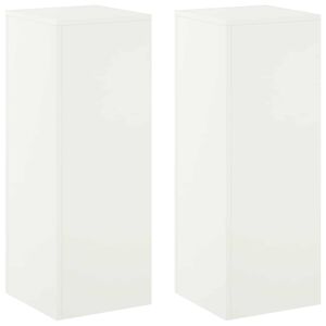 vidaXL Stojalo za rastline 2 pcs Bela 30 x 30 x 80 cm Jeklo