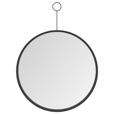 vidaXL Viseče ogledalo s kavljem črno 30 cm
