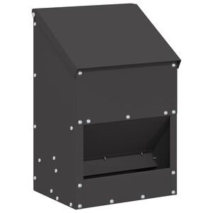 vidaXL Hranilnik za pi&scaron;čance Črna 21 x 16 x 33 cm 3 kg