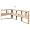 vidaXL Knjižnica vzglavje L-oblike 75 cm trdna borovina