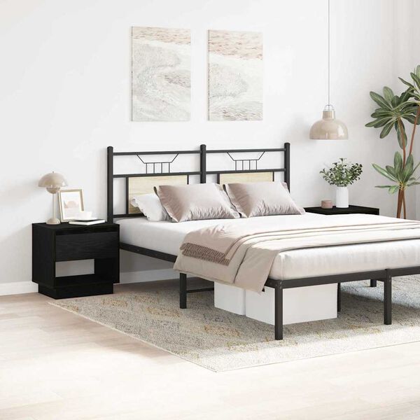 vidaXL Nočna omarica 2 pcs Črni hrast 45 x 34 x 44 cm Konstruiran les