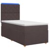 vidaXL Postelja boxspring z vzmetnico Temno rjava 80 x 200 cm Blago