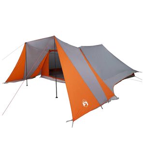 vidaXL Tipi &scaron;otor s streho Siva in oranžna 660 x 456 x 200 cm tafeta