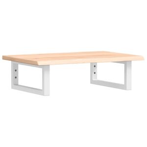 vidaXL Stenska polica za umivalnik jeklo in trdna hrastovina