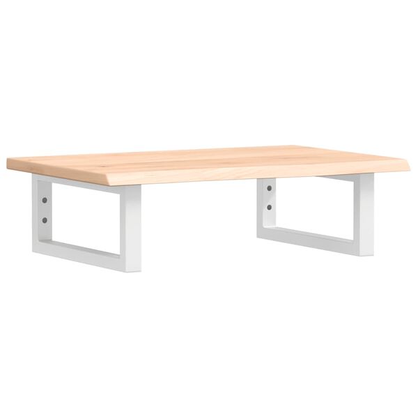 vidaXL Stenska polica za umivalnik jeklo in trdna hrastovina