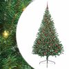 vidaXL Umjetna preddekorirana božićna jelka Zelena 210 cm PVC