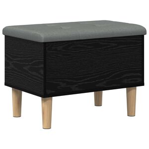 vidaXL Shranjevalna klop s blazino Črni hrast 62 x 42 x 46 cm