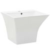 vidaXL Stenski umivalnik iz keramike 500x450x410 mm bel