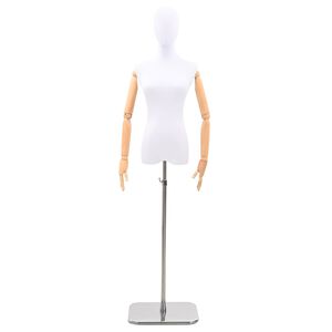 vidaXL Prilagodljiva manekenka 165-213 cm z osnovo Ženska PP Bela