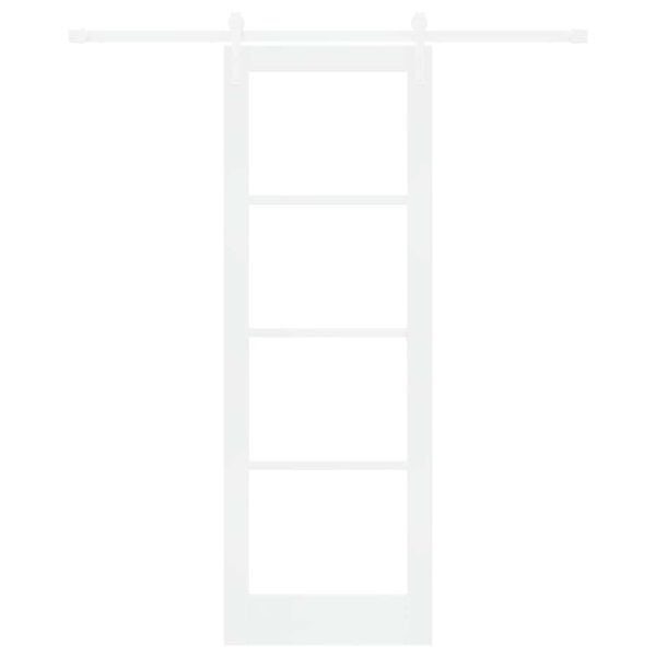 vidaXL Drsna vrata ORKDAL Bela 73,5 x 211 cm Trden borov les in steklo