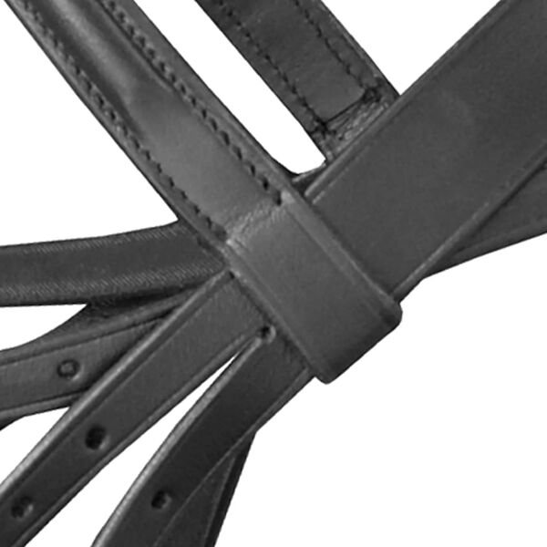 Usnjena Kombinirana Uzda z Vajetmi in Brzdo Črne Barve Poni