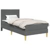 vidaXL Posteljni okvir z vzmetnico Temno siva 90 x 190 cm Blago