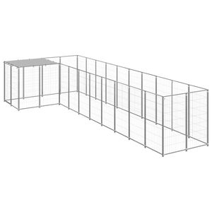 vidaXL Pasji boks srebrn 7,26 m&sup2; jeklo
