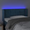 vidaXL LED posteljno vzglavje temno modro 103x16x78/88 cm žamet
