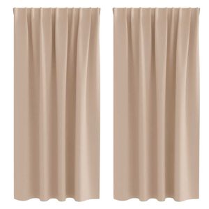 vidaXL Zavese za zatemnitev z obroči 2 pcs Taupe 175 x 140 cm