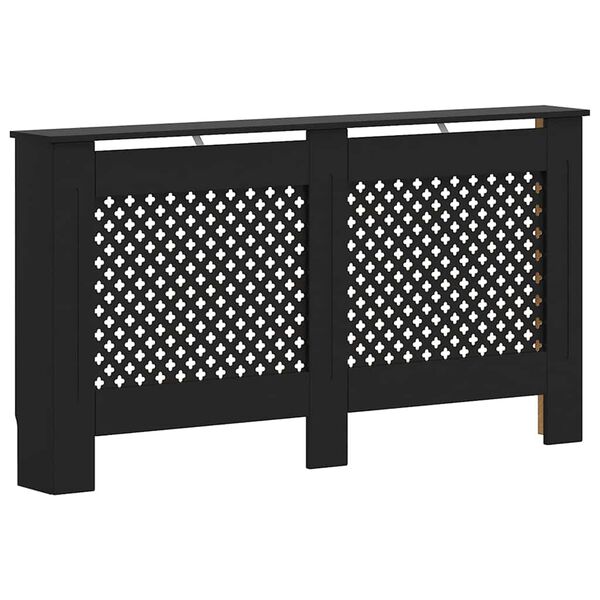 vidaXL Pokrov za radiator črn 152x19x81,5 cm mediapan