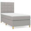 vidaXL Box spring postelja z vzmetnico svetlo siva 80x200 cm blago