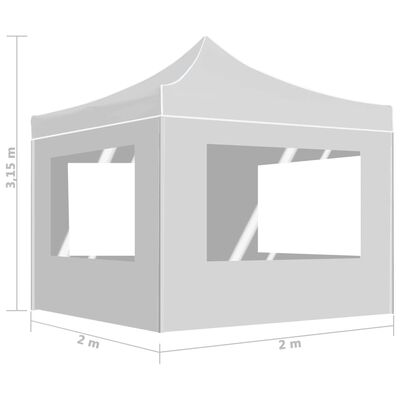 vidaXL Profesionalen vrtni šotor s stenami aluminij 2x2 m bel
