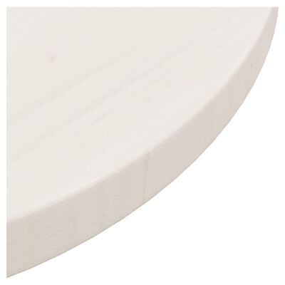 vidaXL Mizna plošča bela Ø40x2,5 cm trdna borovina