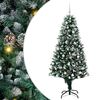 vidaXL Umestno božično drevo Zelena 180 cm PVC, jeklo in plastika
